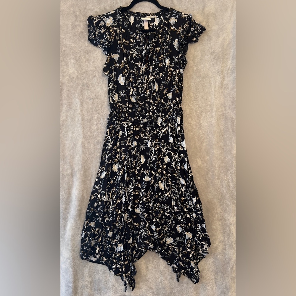 Knox Rose Black floral midi dress size s new with tags